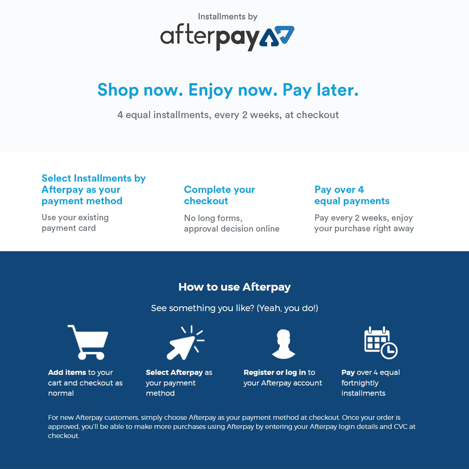 Shop Now with Afterpay