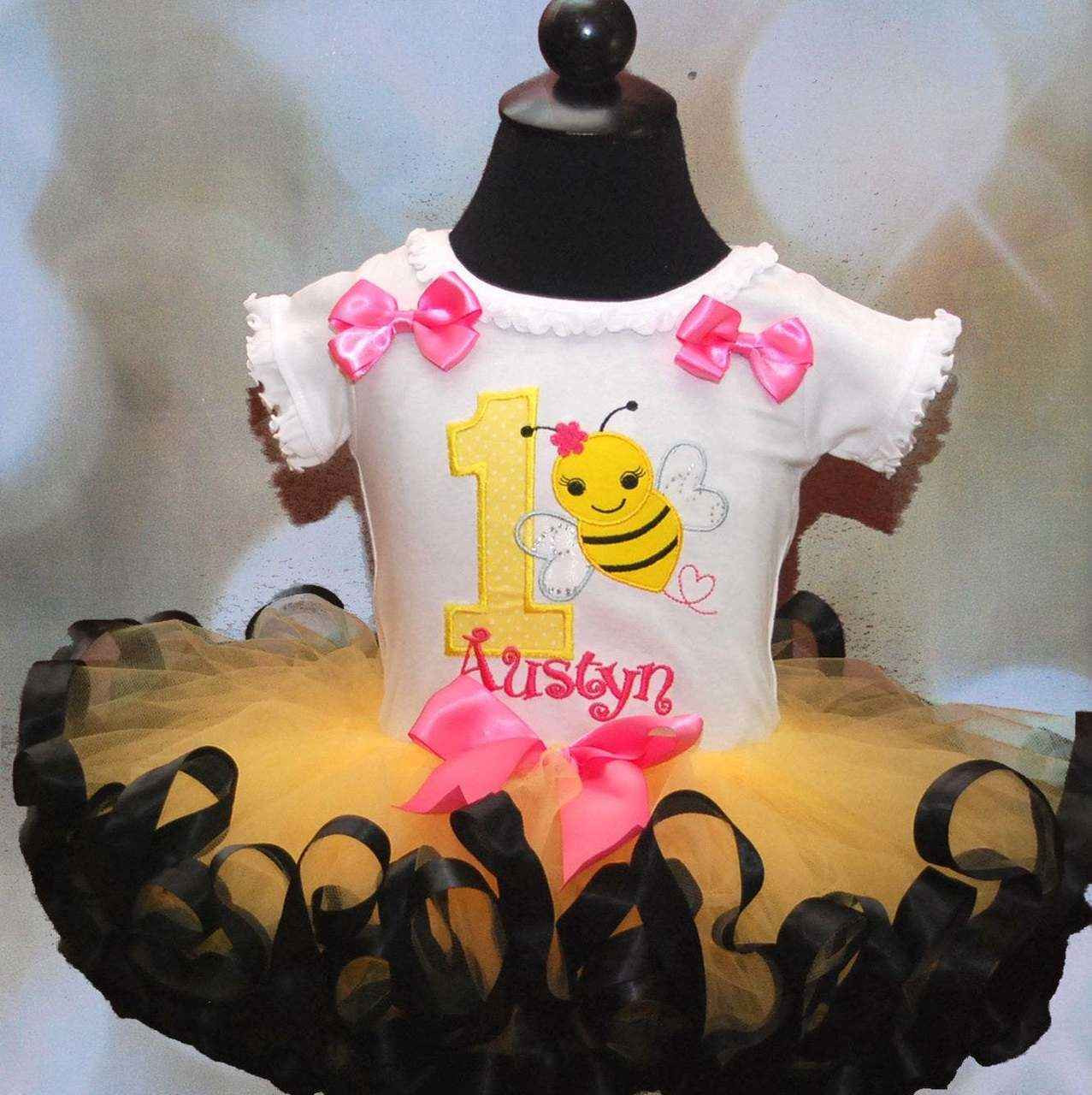 Bumble bee shop first birthday outfit