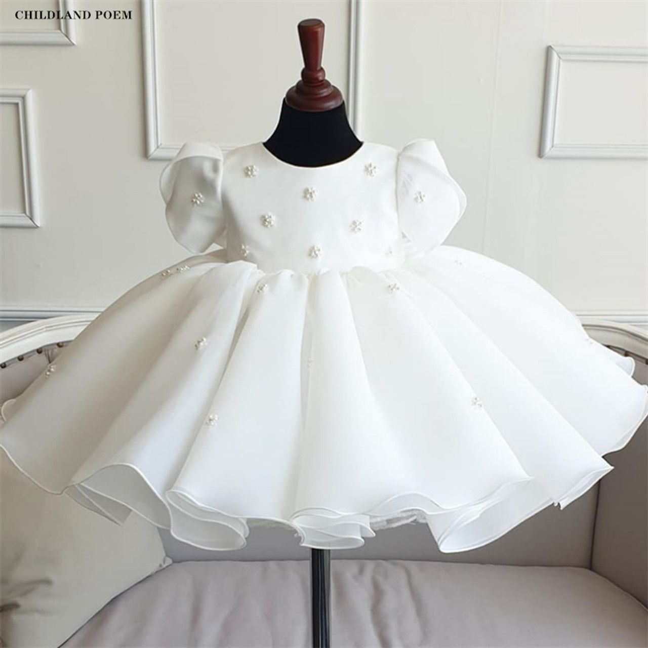 Amazon.com: Flower Girl Dress - Baby Toddler Clothes - Girl birthday Outfit  - Elegant Sleeveless Floral Holiday Fancy Short Tutu Wedding Dress Maxi (2T  US Kids' Numeric) : Handmade Products