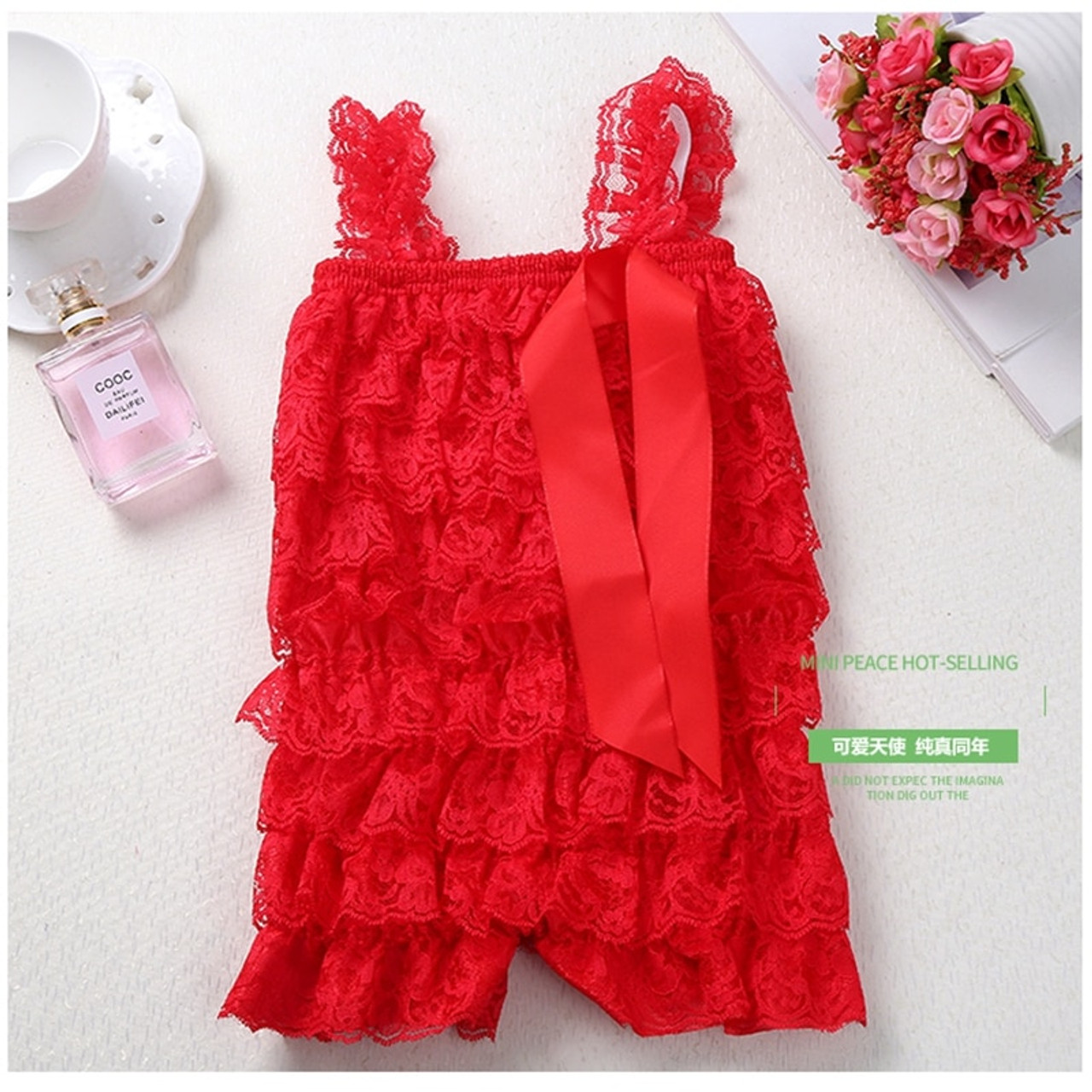 Eaphi BACK RIBBON LACE ROMPERS