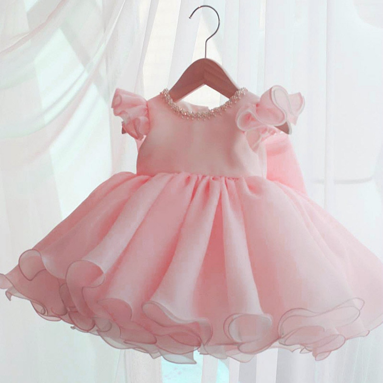 Toddler Girls Fancy Princess Tutu Dress Holiday Flower Double Layers Fluffy Baby  Dress with Headband Photo