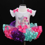 first birthday outfit, mermaid outfit glitter with tri color tutu