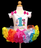 1st birthday outfit Miss Mouse and Daisy with rainbow tutu 1st birthday outfit Miss Mouse and Daisy with rainbow tutu