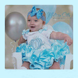 Cinderella's Carriage -1st birthday outfit blue satin