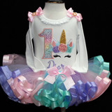 unicorn birthday outfit -princess birthday tutu set with rainbow tutu unicorn birthday outfit -princess birthday tutu set with rainbow tutu