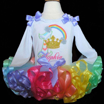 1st birthday outfit Princess Rainbow Tutu set