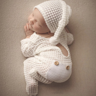 2 Pcs Newborn Photography Prop Crochet Outfit