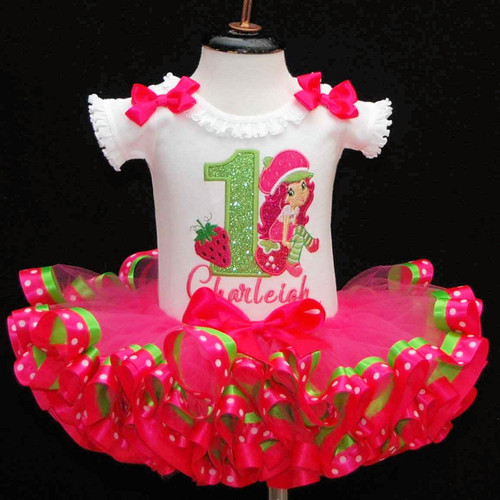First birthday strawberry outfit Clearance