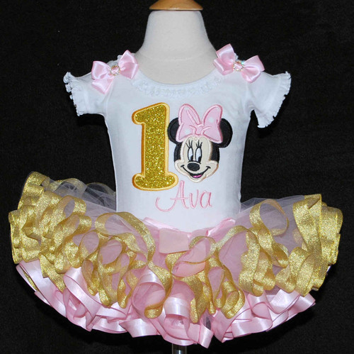 pink and gold, minnie mouse 1st birthday outfit, minnie mouse 2nd birthday dress, 2nd birthday girl outfit, personalized