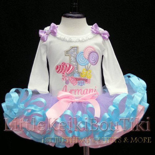 Candyland birthday dress, 1st birthday dress pastel