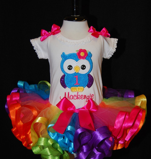 birthday tutu outfit -1st birthday girl outfit with a rainbow tutu