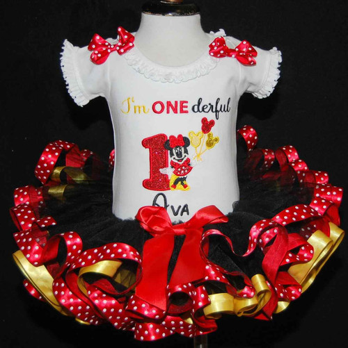 Minnie 1st birthday girl outfit Im One-derful