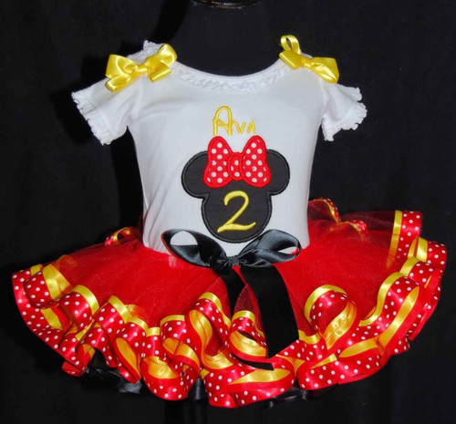 minnie mouse birthday outfit red black and yellow