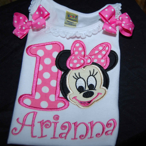 personalized birthday shirt, 1st birthday shirt, Minnie Mousee birthday party, pink birthday shirt baby Minnie Mouse personalized shirt