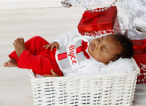 Christmas package Holiday outfit baby boy