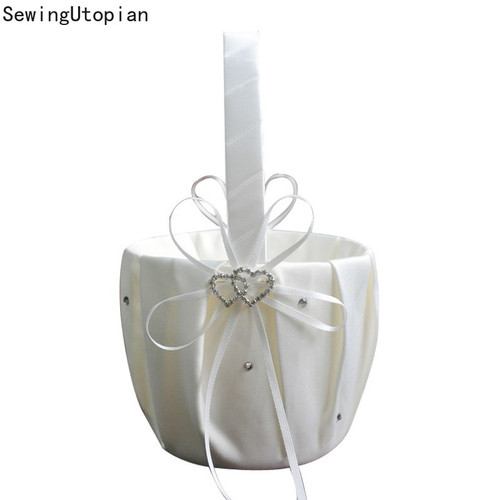 Flowergirl Basket with rhinestone heart 