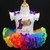 rainbow tutu ribbon trim birthday outfit, Willie Wonka 1st birthday outfit girl with rainbow tutu
