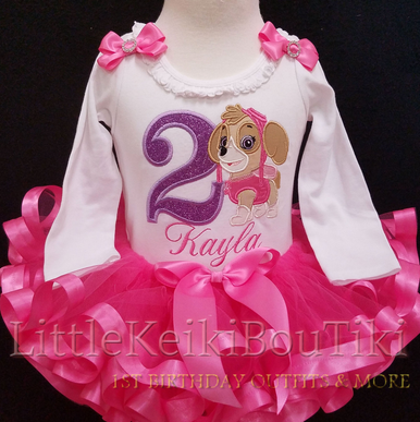 Paw patrol 1st online birthday outfit girl