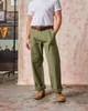 Fatigue Pant - Olive Sateen Straight Wide Leg