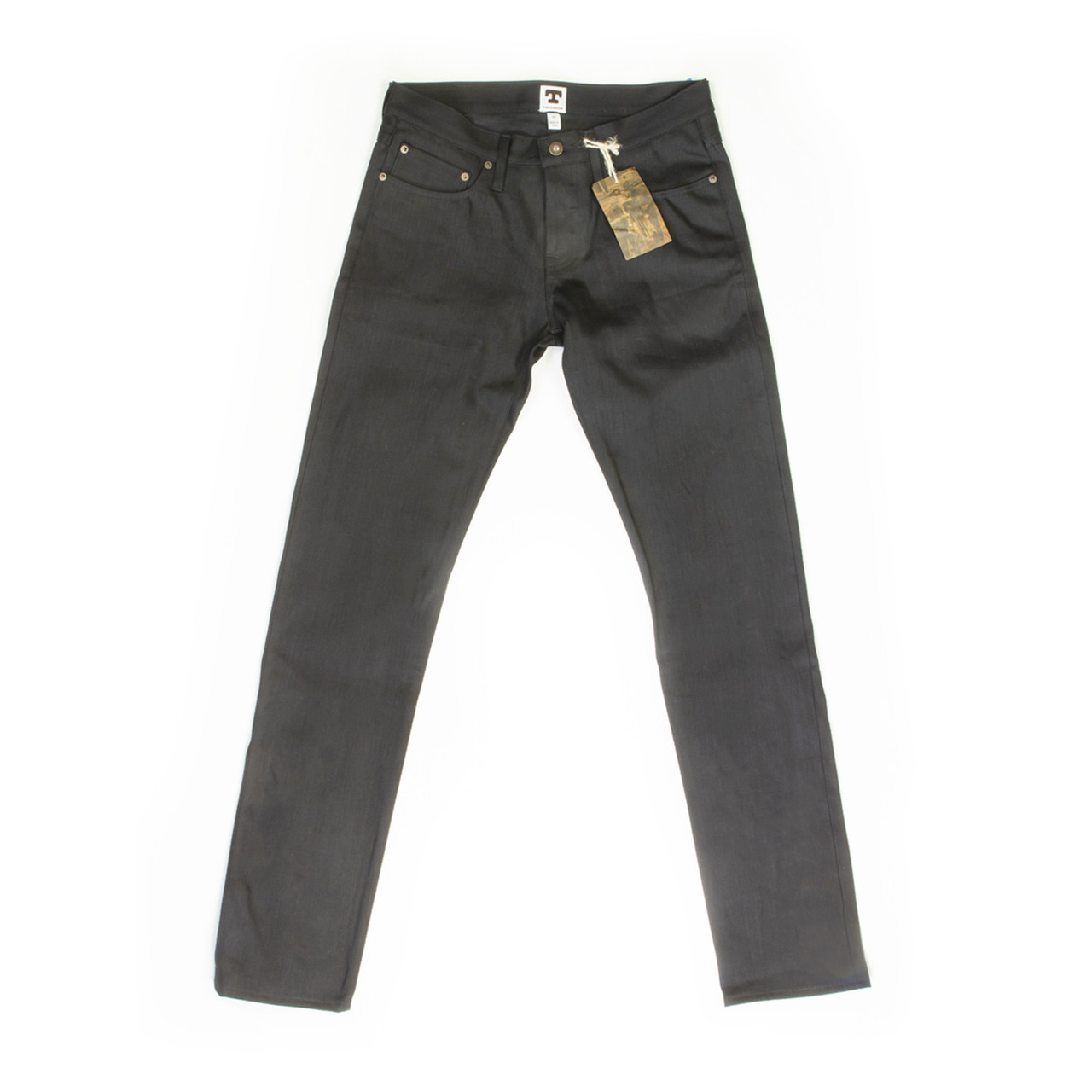 LADBROKE GROVE Slim Tapered Japanese Black Selvedge Jeans