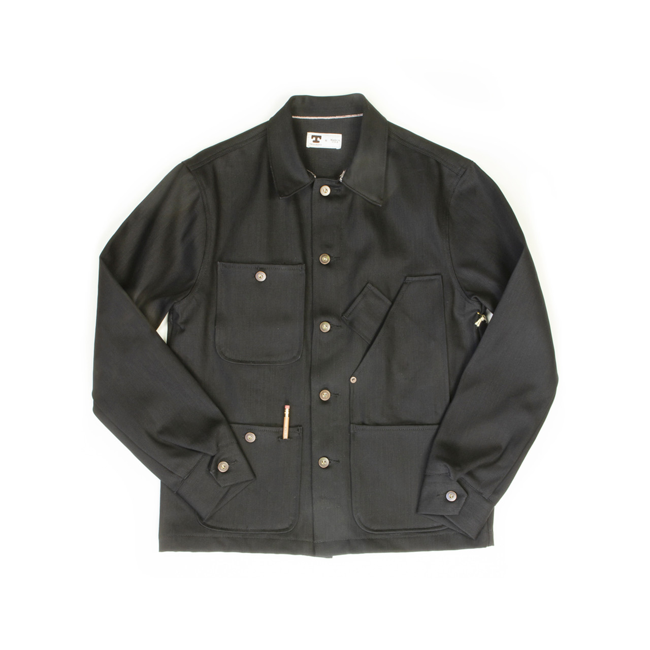 Coverall Jacket - Japanese Selvedge Denim (Black)-13.5 oz.