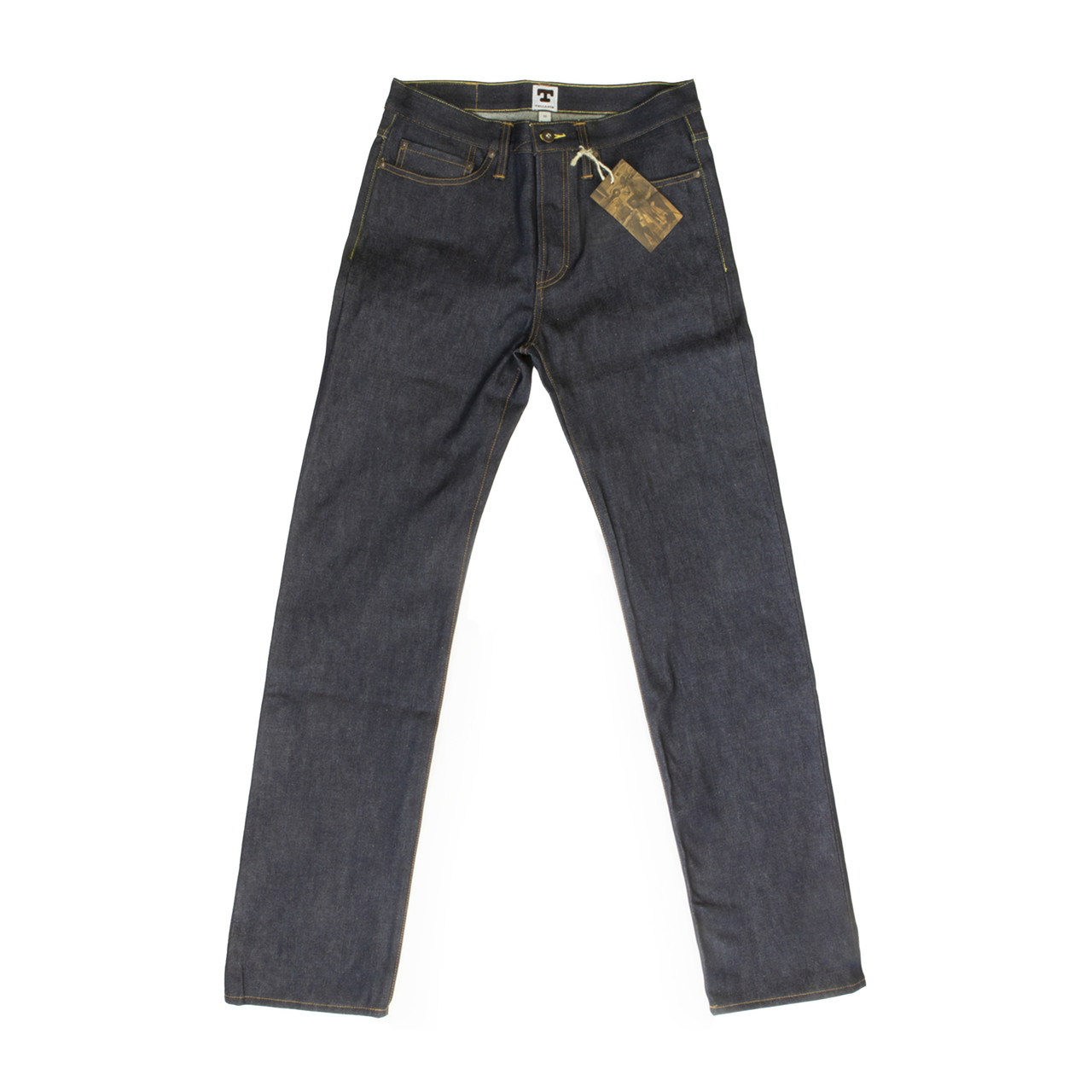 THE BLUBAUGH Mid Rise Slim Straight Selvedge Jeans