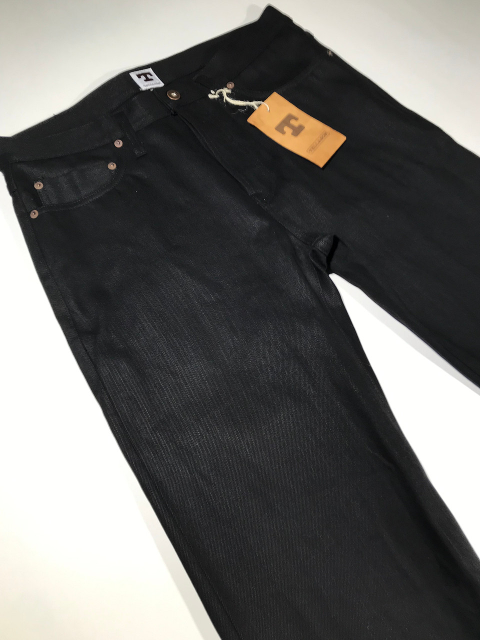 The Blubaugh- Mid Rise Slim Straight Black Selvedge Jeans- 13.5 oz ...