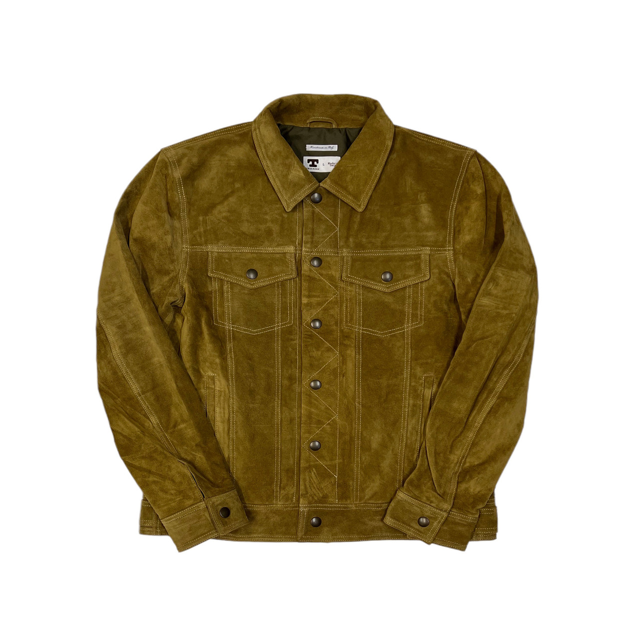 Trucker Jacket Suede Calf Split Silky Gold