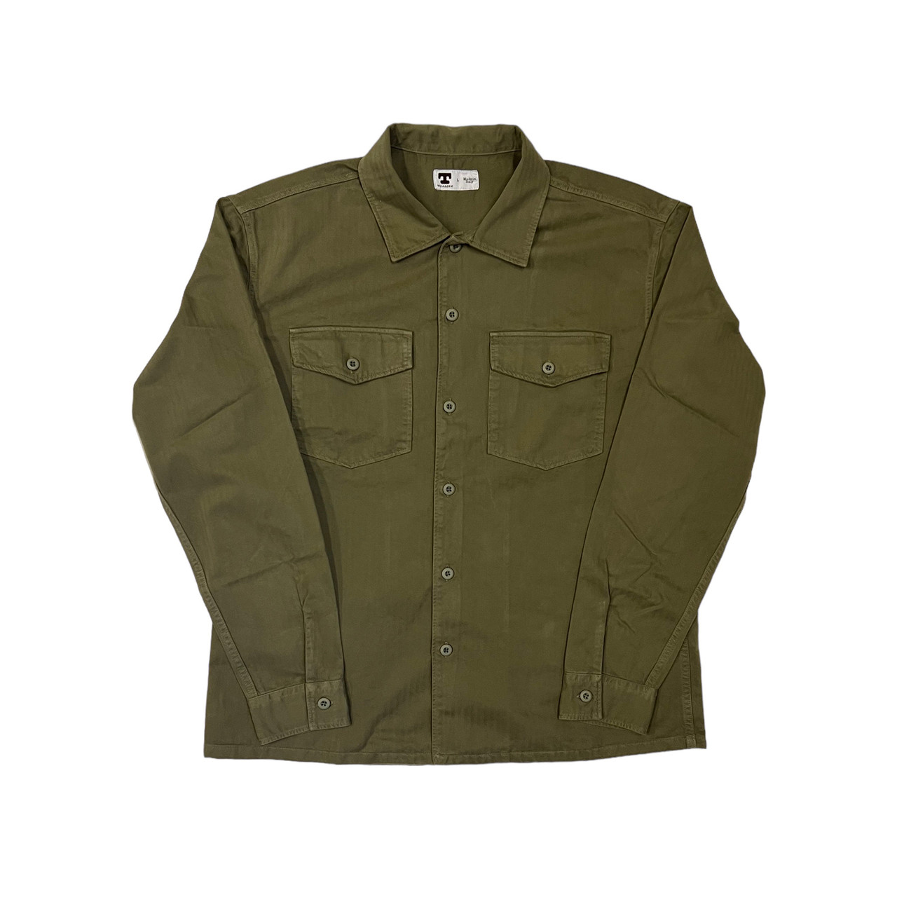 Fatigue Shirt / Jacket Olive Herringbone