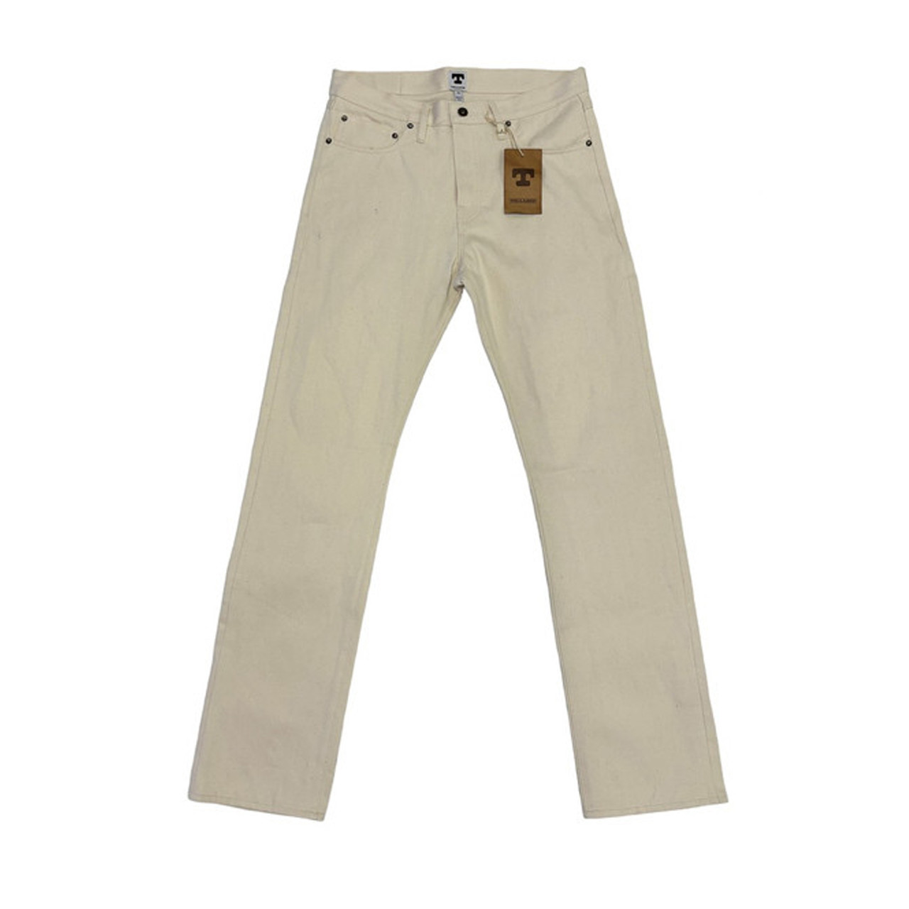 Raw Ecru Straight Cotton Pant