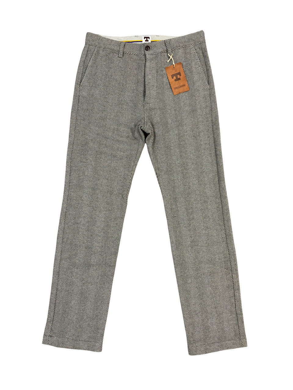 Herringbone Straight Leg Button Fly Pant - Tellason