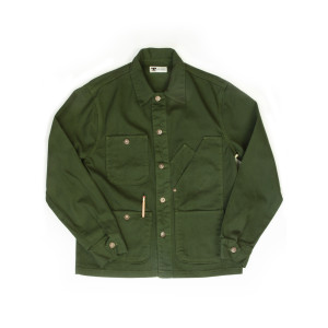 Coverall Jacket - Garment Dyed Green front view Coverall Jacket - Garment Dyed Green front view