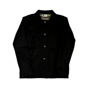 Blanket Lined Cotton Canvas Baker Jacket Black Blanket Lined Cotton Canvas Baker Jacket Black