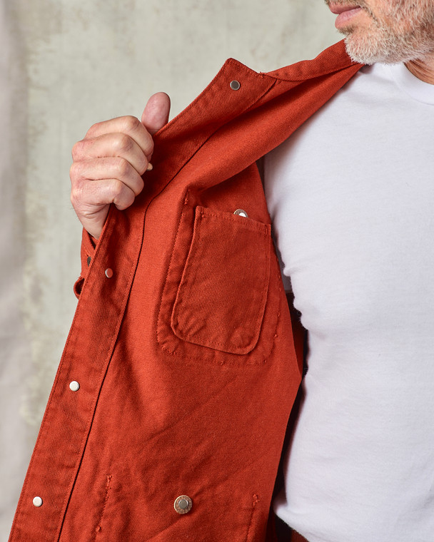 Orange Coverall Jacket 12.5 oz. Selvedge Denim | Tellason