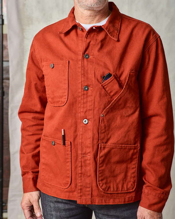 Orange Coverall Jacket 12.5 oz. Selvedge Denim | Tellason