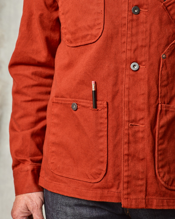Orange Coverall Jacket 12.5 oz. Selvedge Denim | Tellason