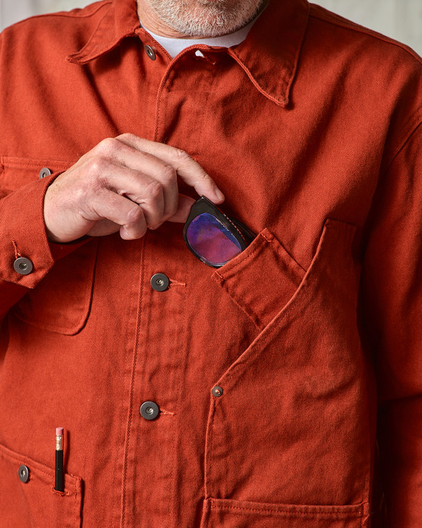 Orange Coverall Jacket 12.5 oz. Selvedge Denim | Tellason