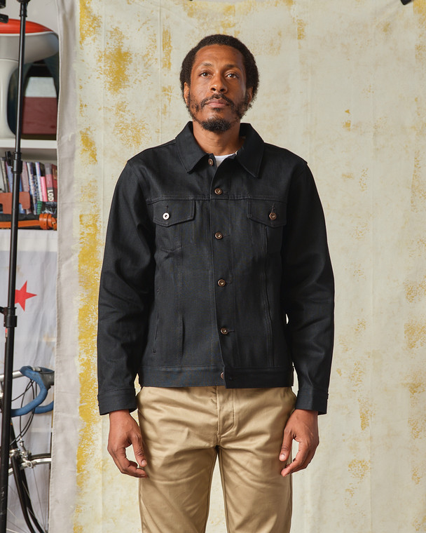 Denim Jacket - Black Selvedge Denim 13.5 oz.