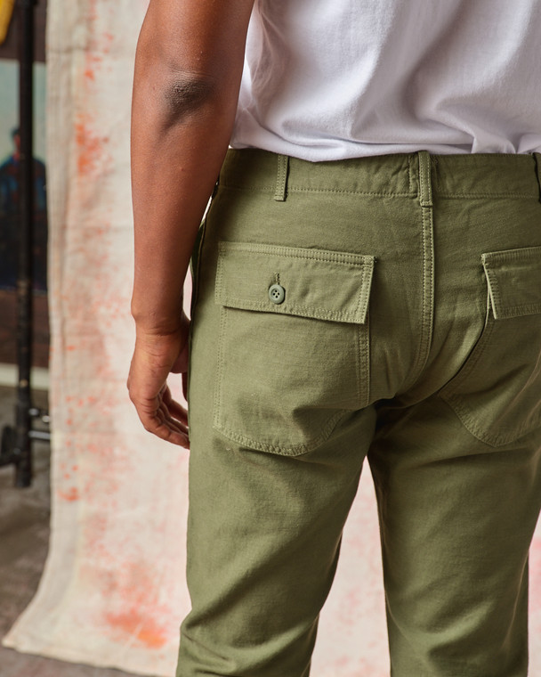 FATIGUE PANT Olive Sateen Original Tapered Leg