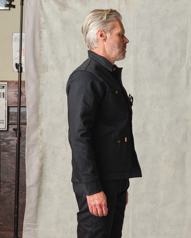 COVERALL JACKET Japanese Selvedge Denim (Black)