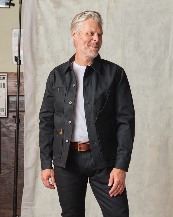 COVERALL JACKET Japanese Selvedge Denim (Black)