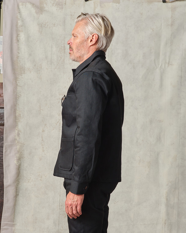 COVERALL JACKET Japanese Selvedge Denim (Black)