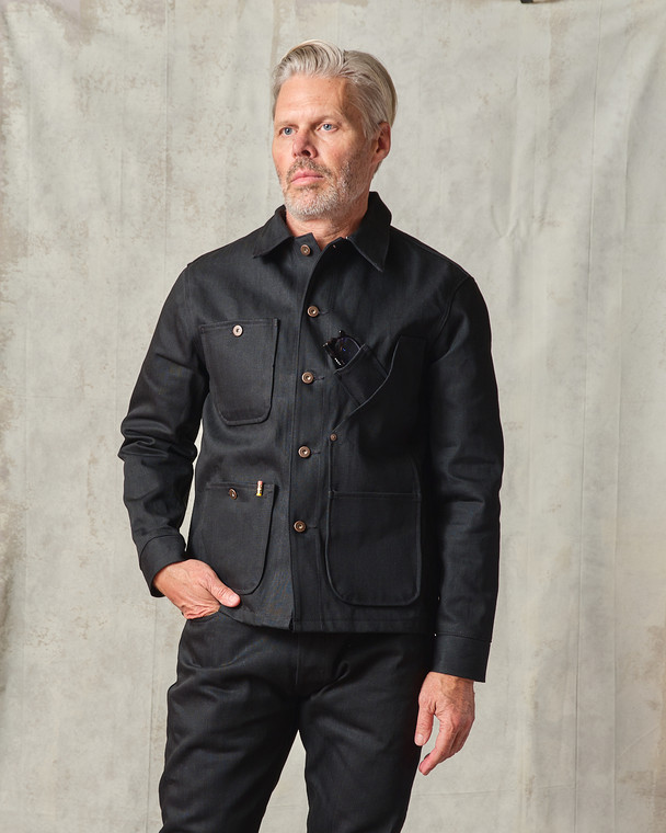 COVERALL JACKET Japanese Selvedge Denim (Black)