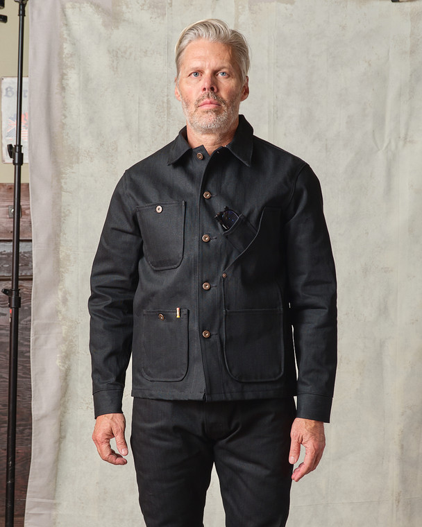 COVERALL JACKET Japanese Selvedge Denim (Black) COVERALL JACKET Japanese Selvedge Denim (Black)