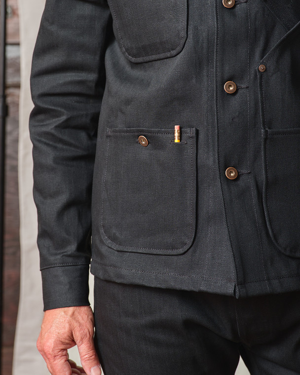 COVERALL JACKET Selvedge Denim (Black)