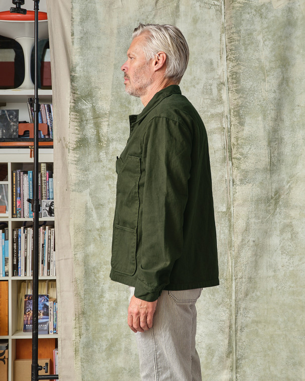 COVERALL JACKET Garment Dyed Green - Tellson.com