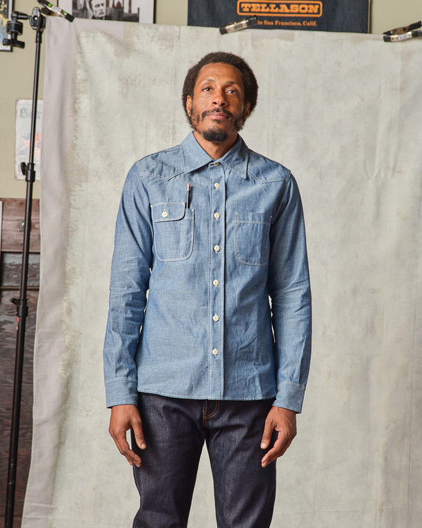 TOPPER CHAMBRAY SHIRT - Tellason.com