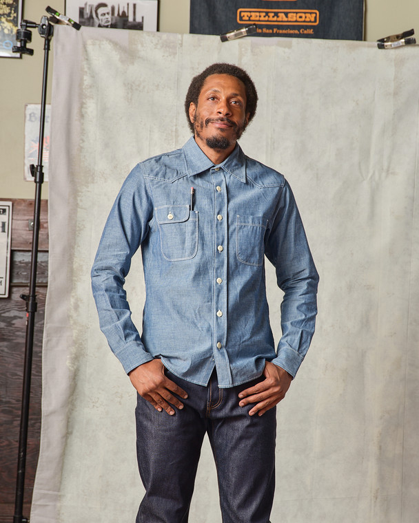 TOPPER CHAMBRAY SHIRT - Tellason.com