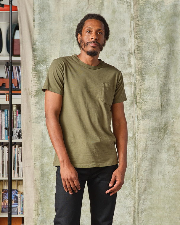 POCKET TEE OLIVE - Tellason.com