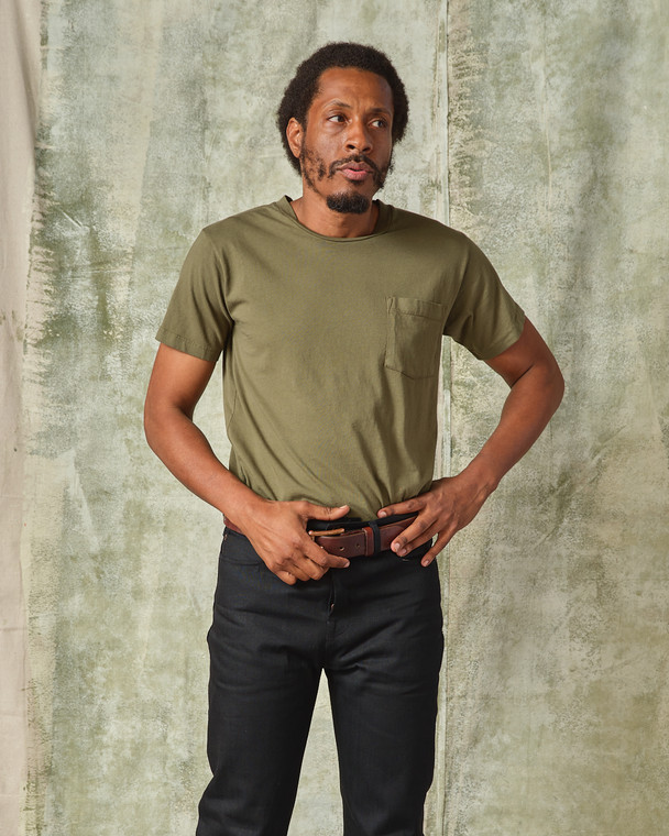 【未使用タグ付】〈JOHNBULL〉Like Vintage Tee Olive POCKET TEE OLIVE - Tellason.com
